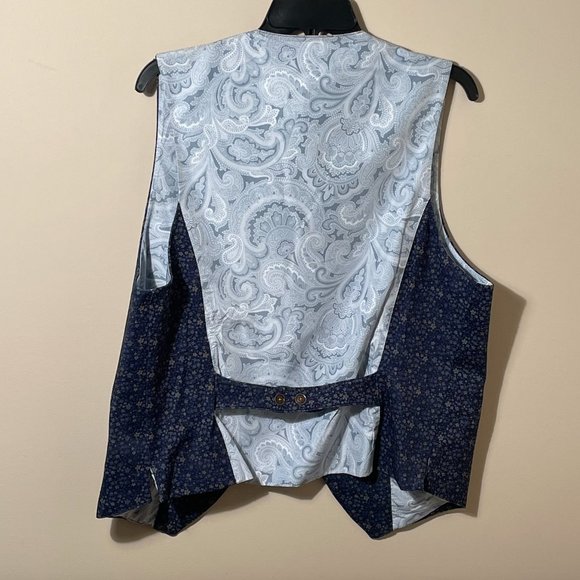 Mens' Vest- Tallia Sport Navy Slim Fit Suit Vest - NWT - Picture 12 of 14